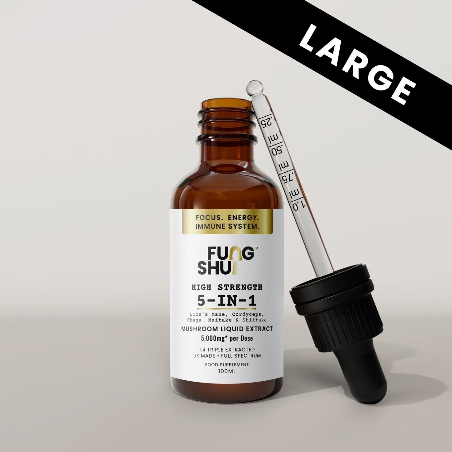 High Strength 5-in-1 Premium Mushroom Tincture Liquid Extract
