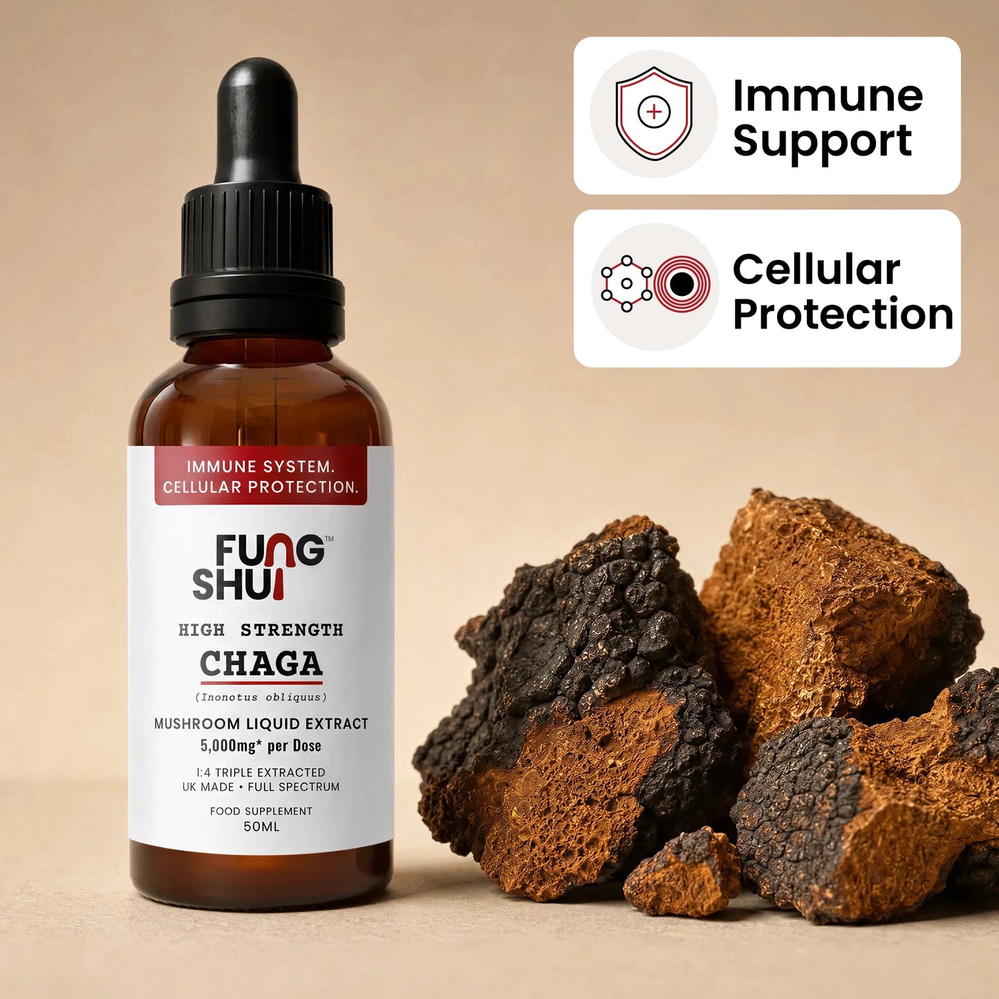 High Strength Chaga Premium Mushroom Tincture Liquid Extract