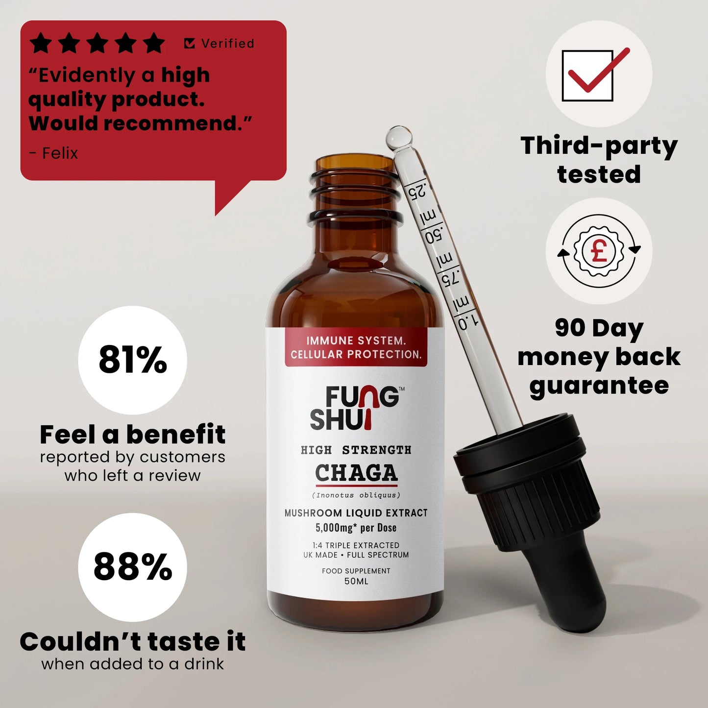 High Strength Chaga Premium Mushroom Tincture Liquid Extract
