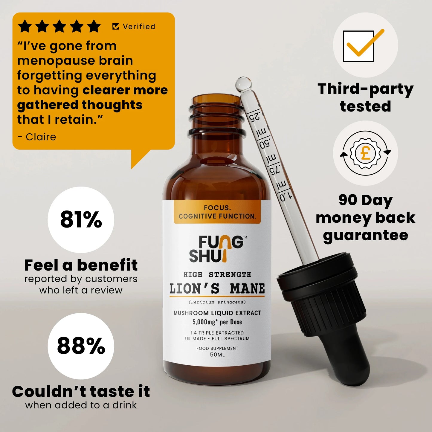 High Strength Lion’s Mane Mushroom Tincture Liquid Extract