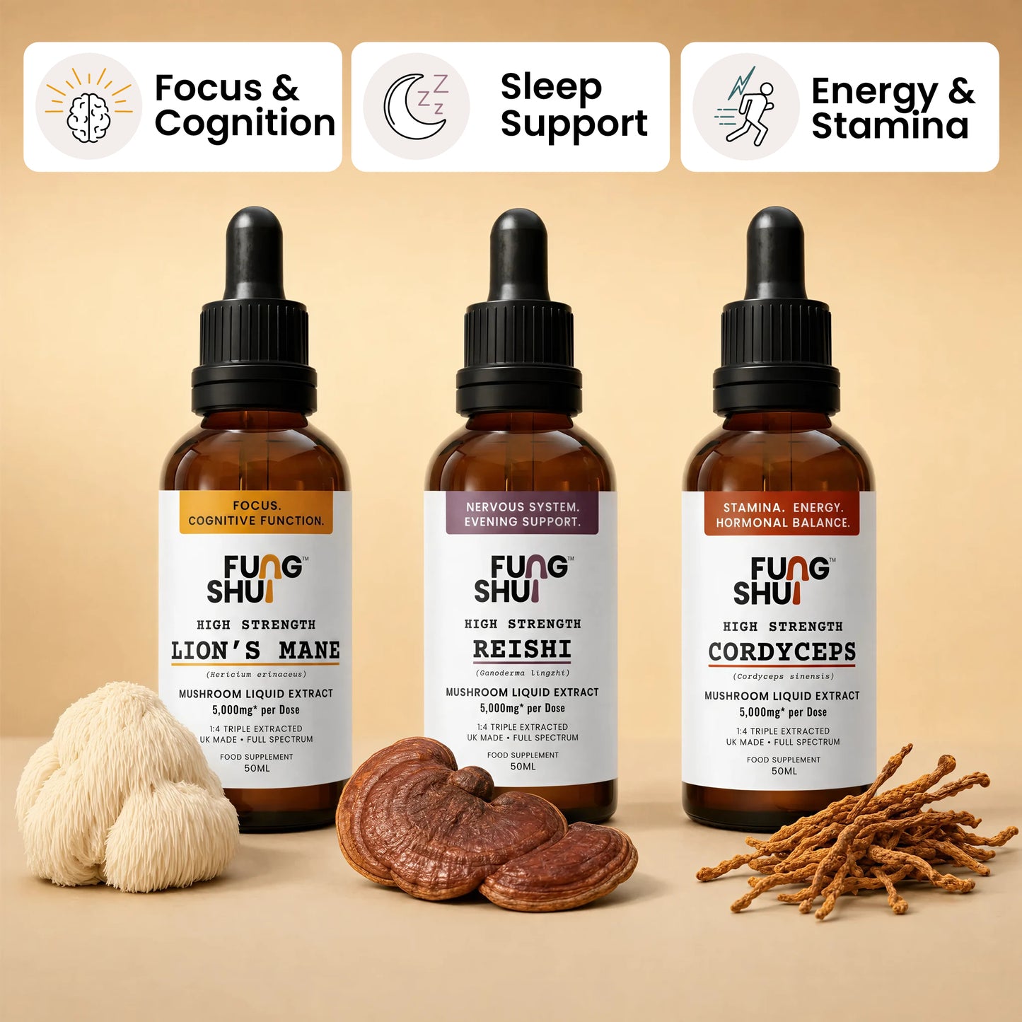 Women 40+ Pack Premium Mushroom Tincture Liquid Extracts