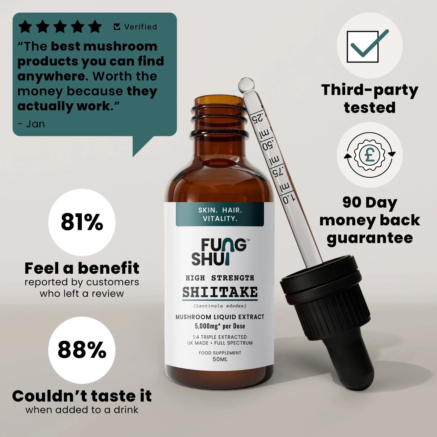 High Strength Shiitake Premium Mushroom Tincture Liquid Extract